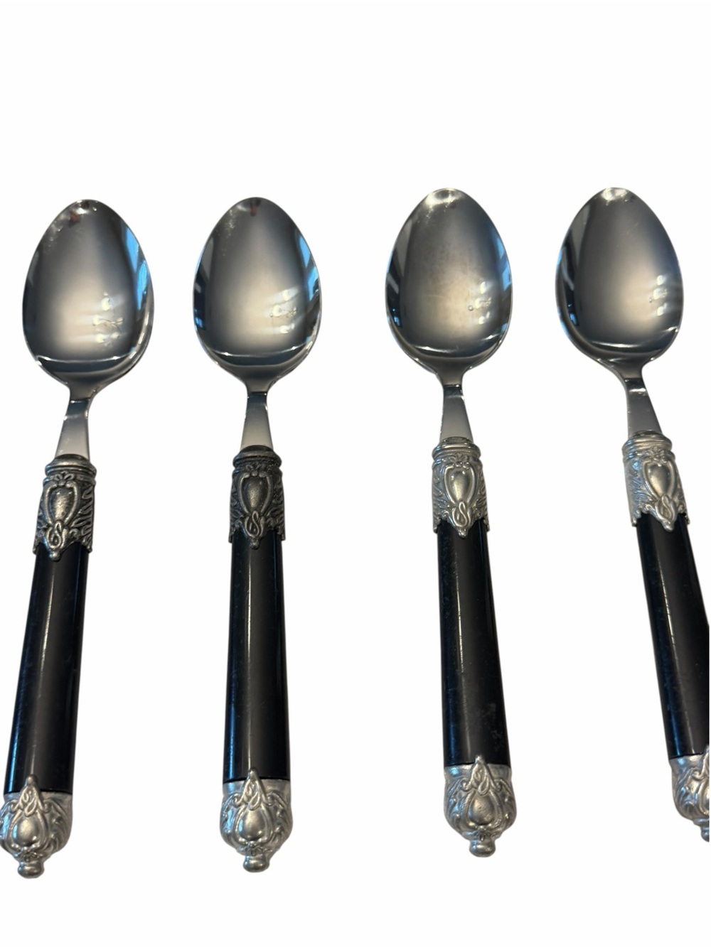Hampton Silversmiths Stainless Steel Flatware 40 San Remo Black Service For 8